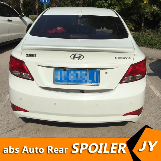 

For HYUNDAI Verna Spoiler 2011-2015 Verna spoiler High Quality ABS Material Car Rear Wing Primer Color Rear Spoiler