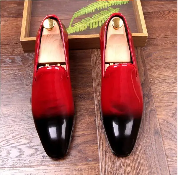 Mixcolor Red Black Loafers Shoes Mens 
