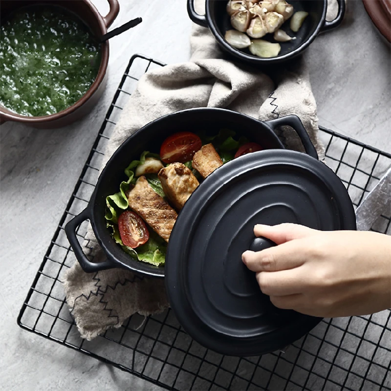 20.5*7.5cm Oven Ceramic Baking Dish With A European Creative Oval Salad