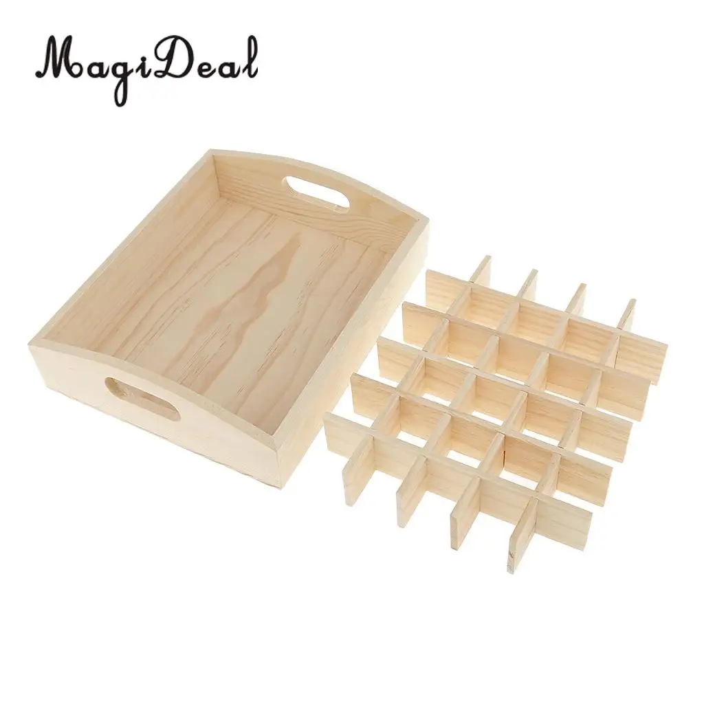 2pcs Wood Essential Oil Box Displaying Case Organizer Holder Rack Stand Shelf for Retail Stores Home Storage
