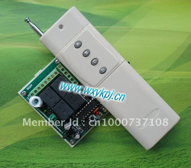 

NEW ! Factory price 1000M 12V 10A 4CH Transmitting distance RF wireless remote control system Jog/ Non -Signal lock