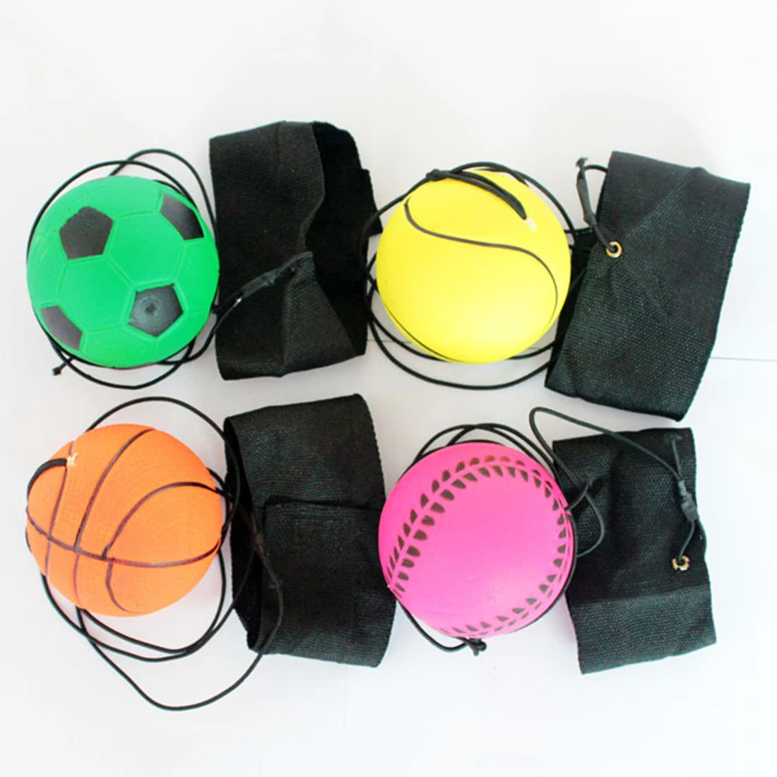 2016 New 60mm Bouncy Wrist Band Ball Elastic Rubber Ball Toy For Wrist