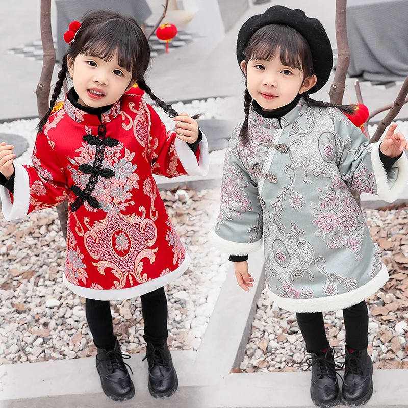 

NEWEST Kids Girls Dress Baby Children Toddler Princess Dress Vestidos Children's Clothing Girls Winter Dresses Chinese Style