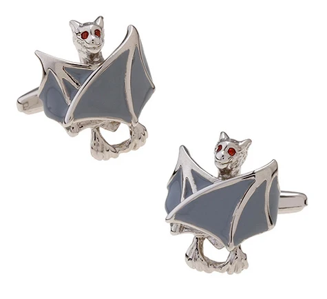 

Men's Bat Cufflinks Copper Material Silver Color