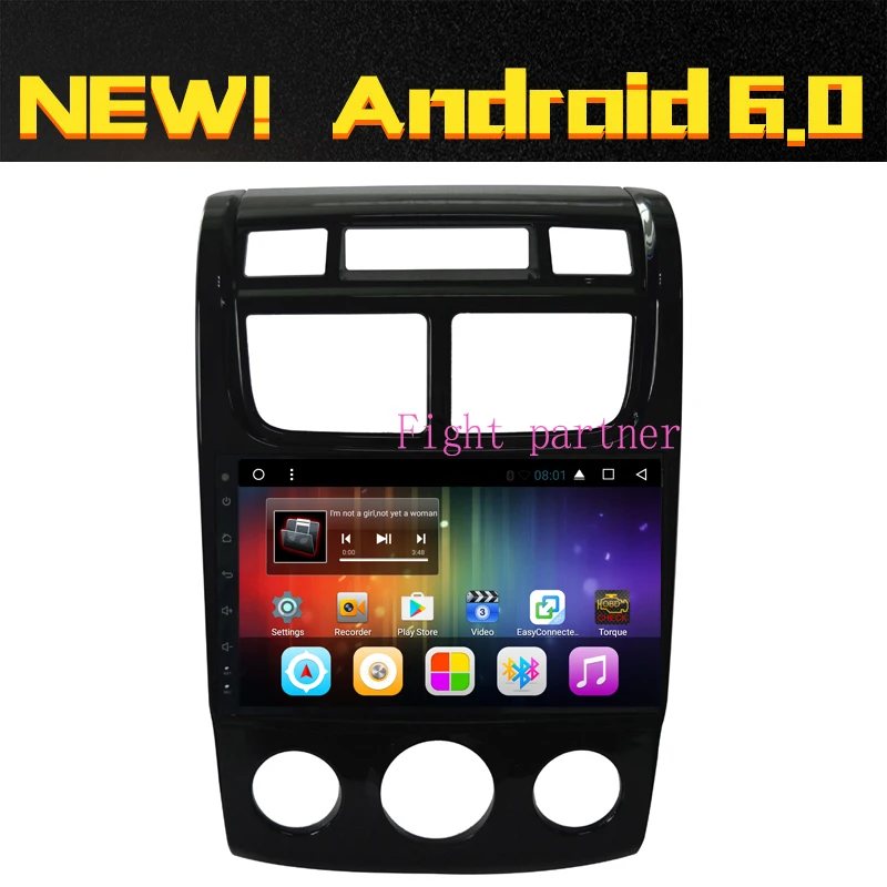 Бесплатная доставка Android 6.0 HD 9 дюймов 4 ядра DVD мультимедиа GPS для Kia Sportage старый 2006