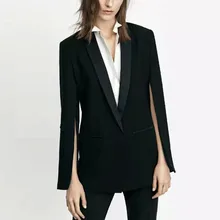Nice Fashion Women Suit Sleeve Slit Turndown Collar Clothes Medium Long Suit One Button Blazer Women Jackets Unisex Tops DA009