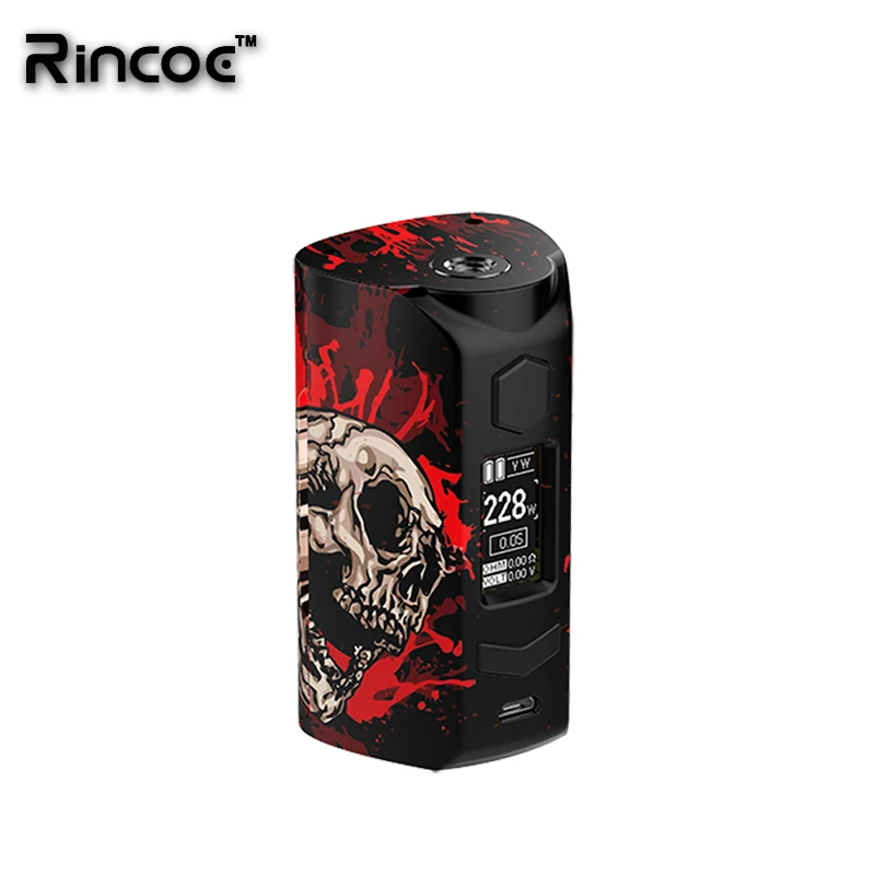 Новейший Rincoe Manto S Mesh 228W mod fit 6 мл Metis Mix Tank Питание от двух аккумуляторов 18650 Быстрая