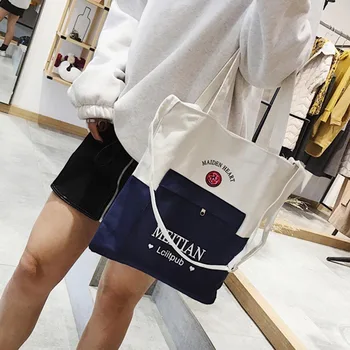 

Women shopping bag Shopping Casual style Handbag Canvas material Pouch Shoulder Bag Fashion Handbag bolsa
