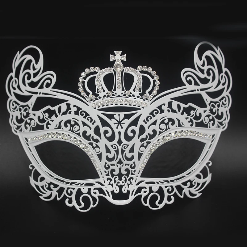 Phantom Laser Cut Venetian Masquerade Metal Filigree Party Ball Mask Rhinestones