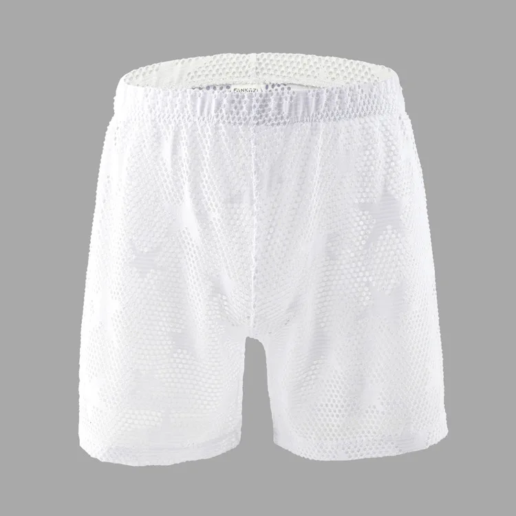 white shorts Мужской белый сетчатый прозрачный сетчатый топ на бретелях модный, волнующий, для вечеринок, одежда на бретелях, Мужская Уличная Повседневная одежда для фитнеса - Color: white shorts