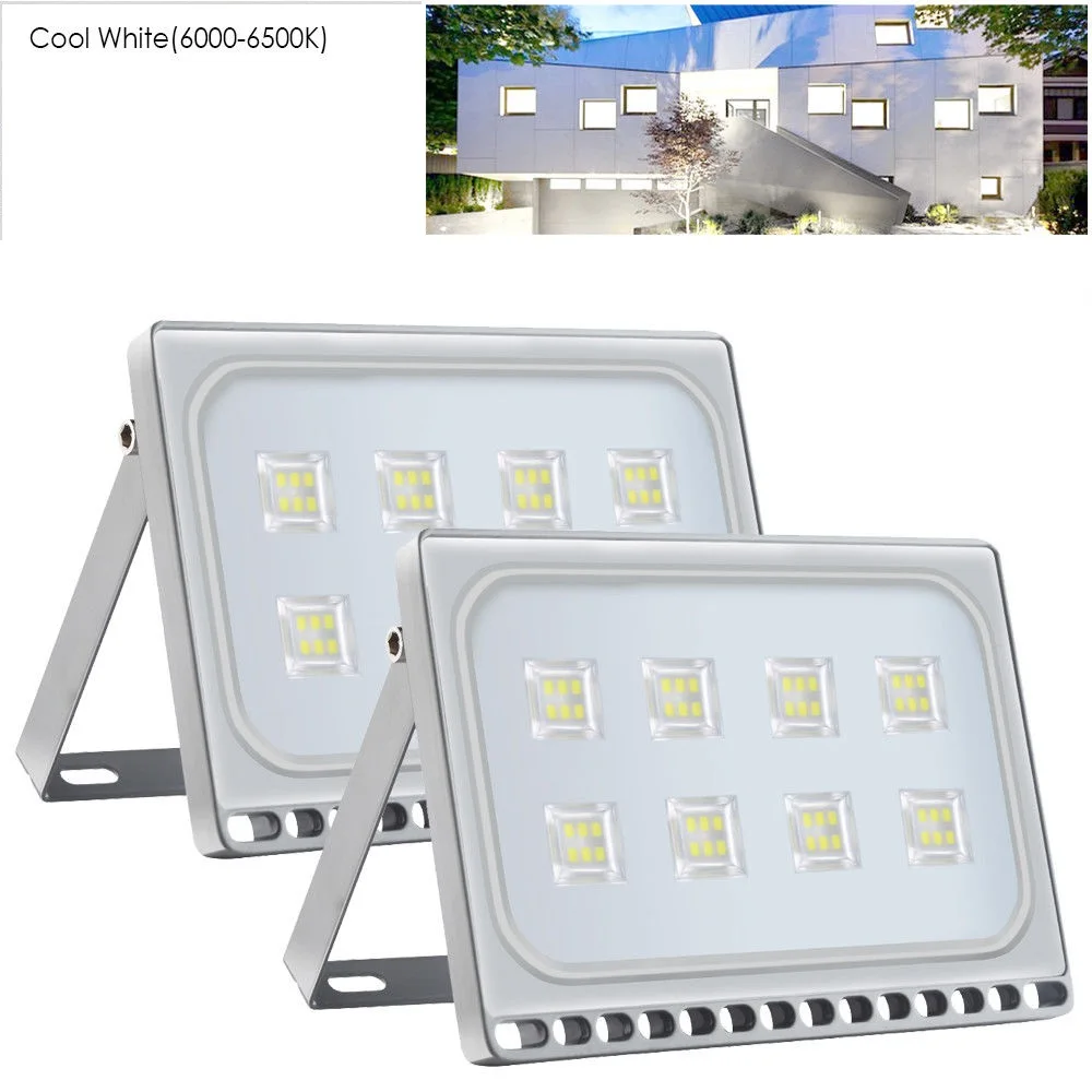 

2pcs Ultraslim 50W LED Floodlight Outdoor Security Lights 110V 220V Cool white Waterproof IP65