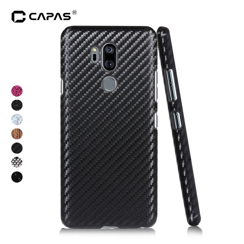 

For LG G7 ThinQ Case Cover 3D Carbon Fiber Wooden Pattern Hard PC Plastic Cover For LG G7 ThinQ G710EM G710PM G710EMW Funda 6.1"