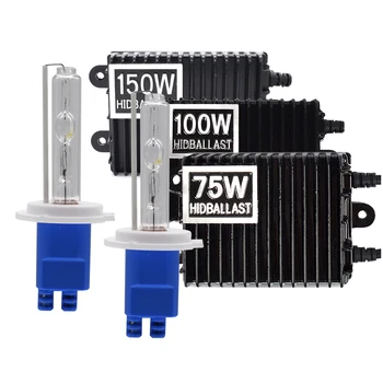 

High Power 12V 75W 100W 150W Ballast HID Xenon Kit H7 H11 H3 HB3 HB4 D2H H1 Xenon Bulb 3000K 4300K 5000K 6000K Car Headlight Kit