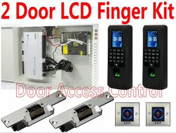 

2 Door TFT LCD Color Screen Biometric Scanner All-in-one Power Controller Web server+Keypad/EM ID Reader Two Door control+TCP/IP
