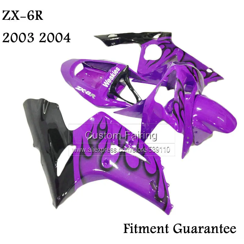 Purple Fairing Kit For Kawasaki Zx6r Zx 6r Ninja 03 04 2003 2004