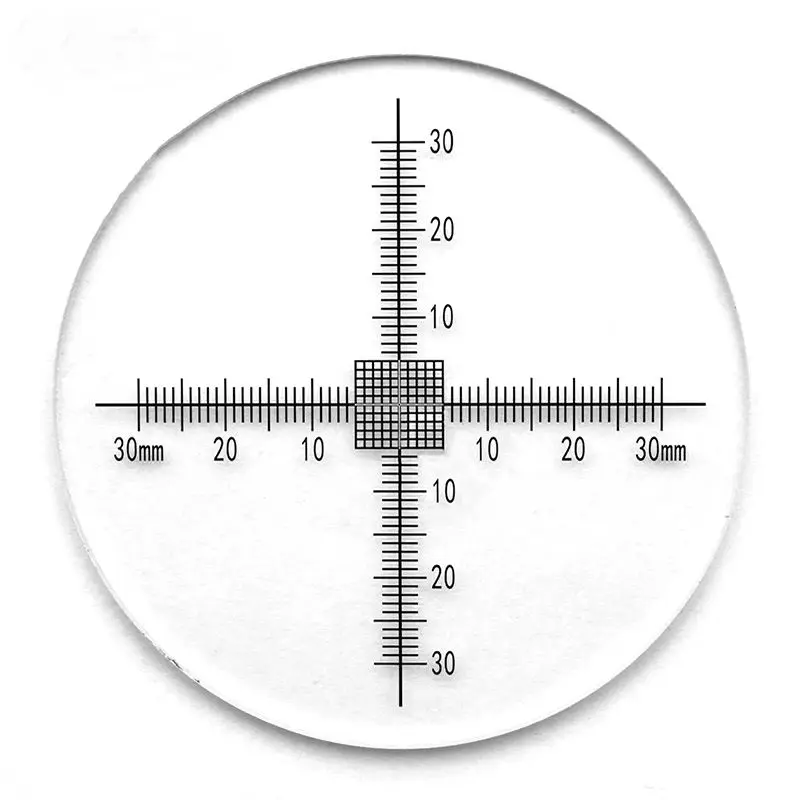 DIV 1mm Microscope Micrometer Calibration Target 60x60 Reticle Cross