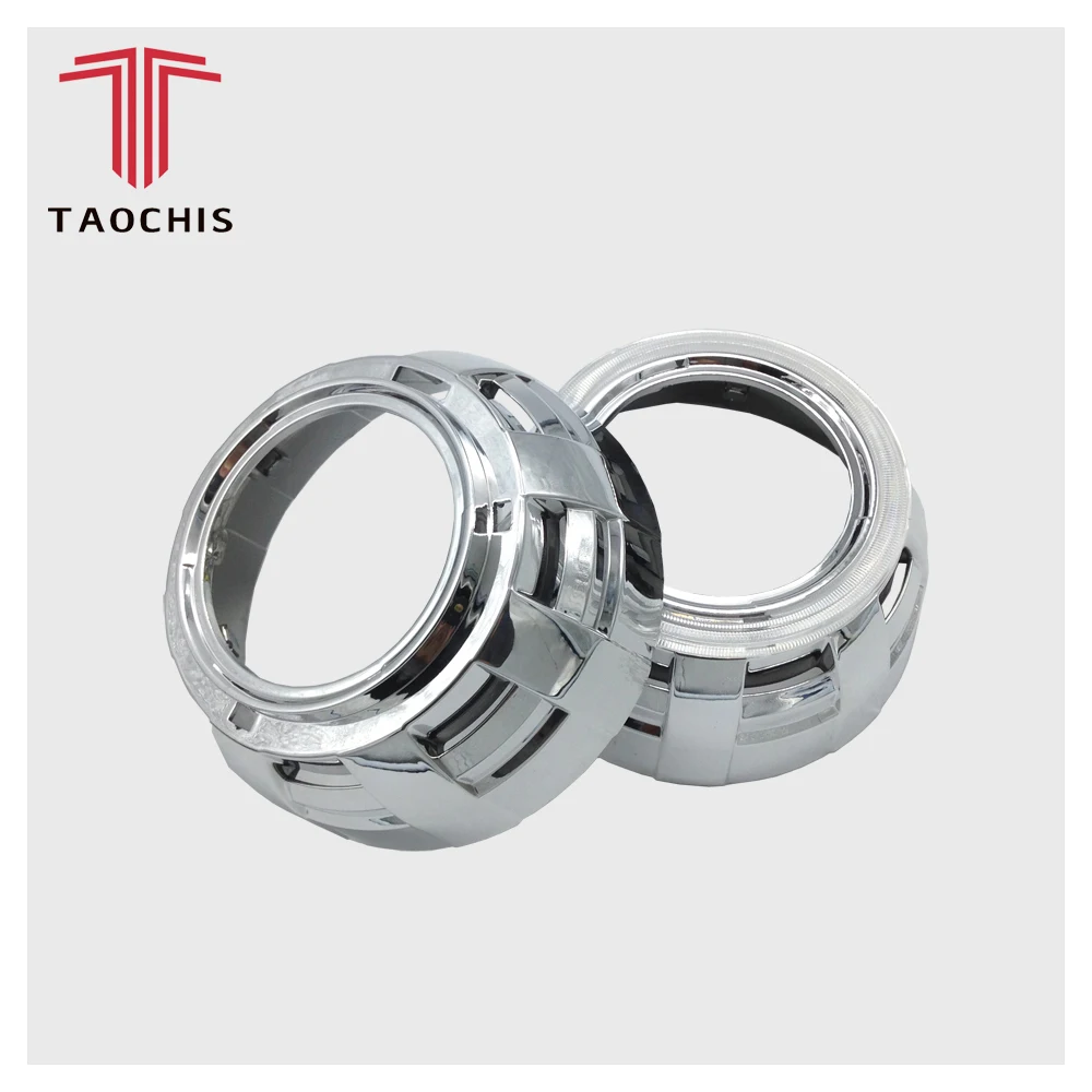 

Car-styling Lens shroud for Hella Q5 projector ABS cover LED COB angel eyes holes Chrome round red blue yellow white green