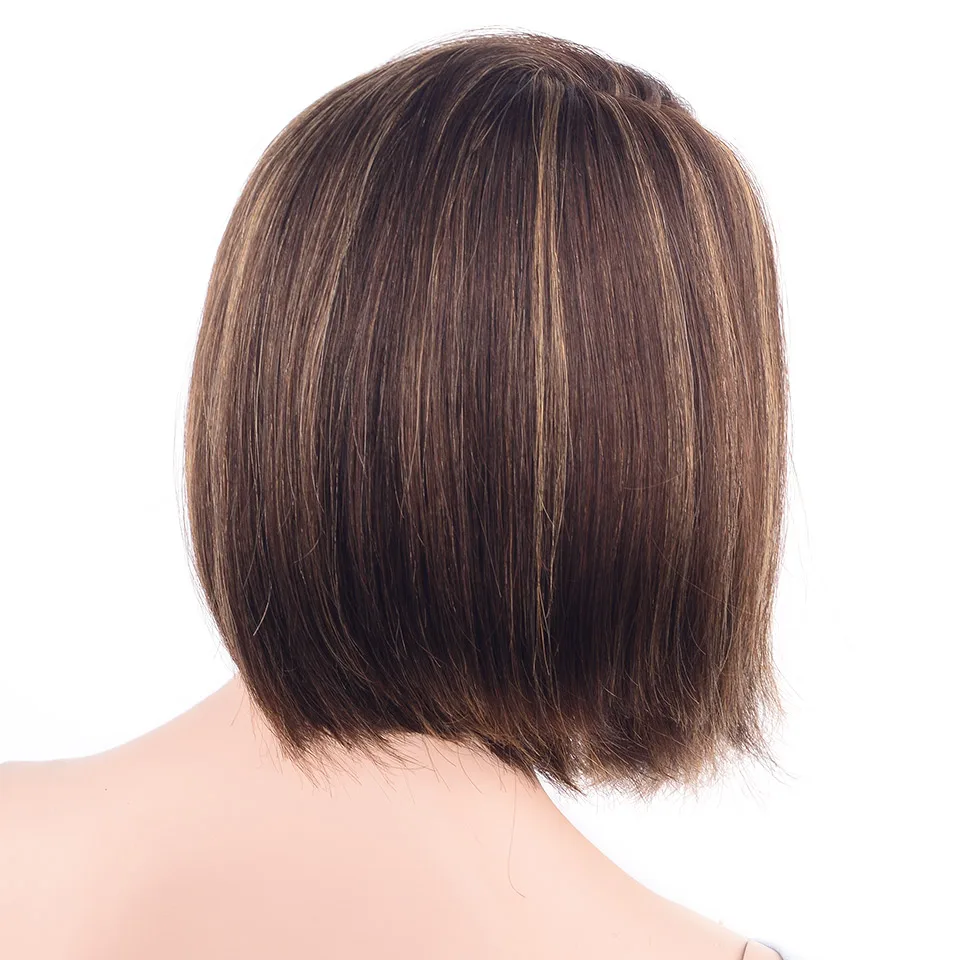 LADYSTAR 100 процентов человеческих волос Боб прямой парик u-образный парик шнурка смешанные со светлыми цветами парик из натуральных волос для женщин 12 дюймов 16 дюймов