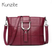 KUNZITE Soft Woman Bag Leather Crossbody Bags For Women Messenger Bags Female Shoulder Handbag Crossbody Bag For Women Sac Femme fashion woman bag leather crossbody bags for women messenger bags female shoulder handbag crossbody bags for women sac femme