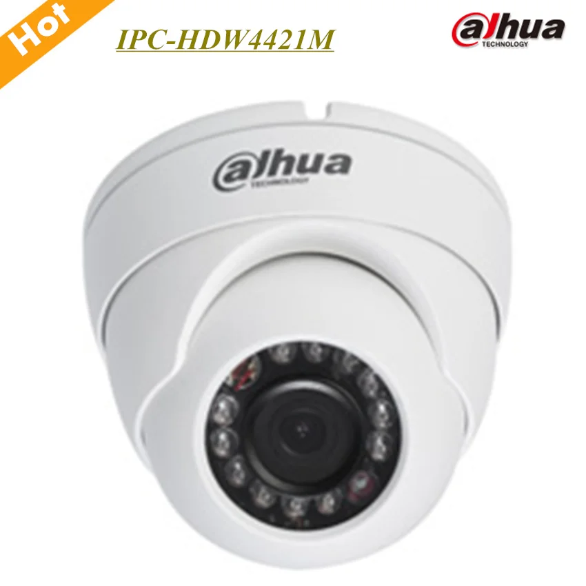 Dahua 4MP HD WDR Network IR Eyeball Camera IPC-HDW4421M Support Smart Detection and Poe Max. IR LEDs Length 30m DH-IPC-HDW4421M