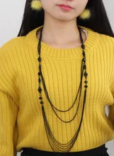 

Vintage Beads Chokers Necklaces 2018 New Fashion Multi Layer Pendant Necklace Bohemian Jewelry Sweater Necklace