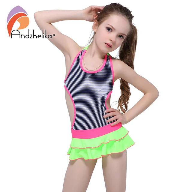 Best Offers Andzhelika Children's Dress Swimwear 2018 New One Piece Solid Patchwork Bodysuit Children Beachwear Swim Suit Bathing Suit Best Offers Andzhelika Children's Dress Swimwear 2018 New One Piece Solid Patchwork Bodysuit Children Beachwear Swim Suit Bathing Suit