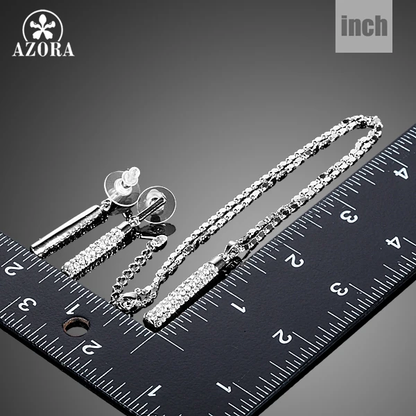 AZORA элегантное Прозрачные Серьги подвески и ожерелье TG0216|jewelry cost|jewelry snipsjewelry sofa |