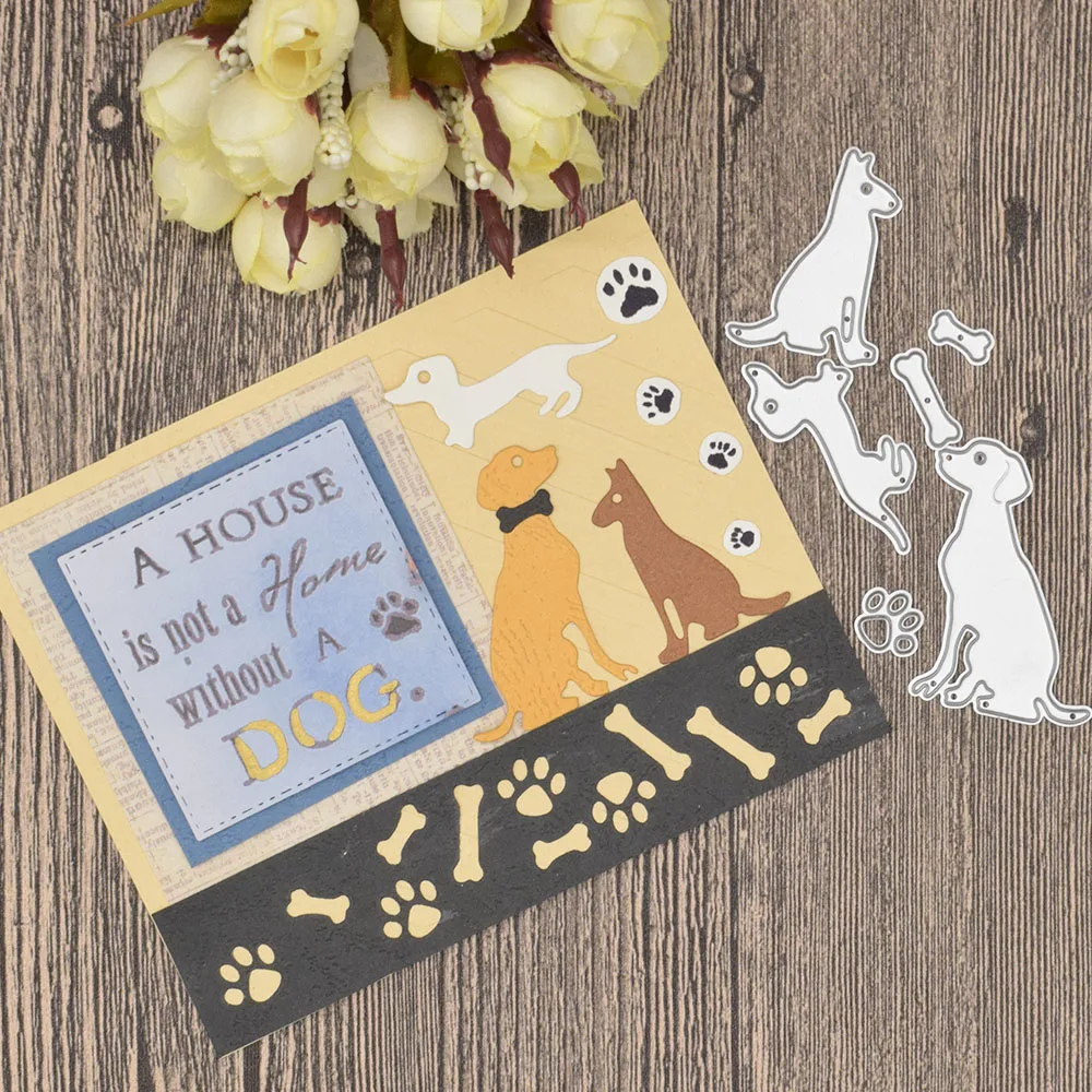 

Dog Metal Cutting Dies Animal Die Cuts for Card Making Scrapbooking Card Album Decoration Paper Embossing Folders