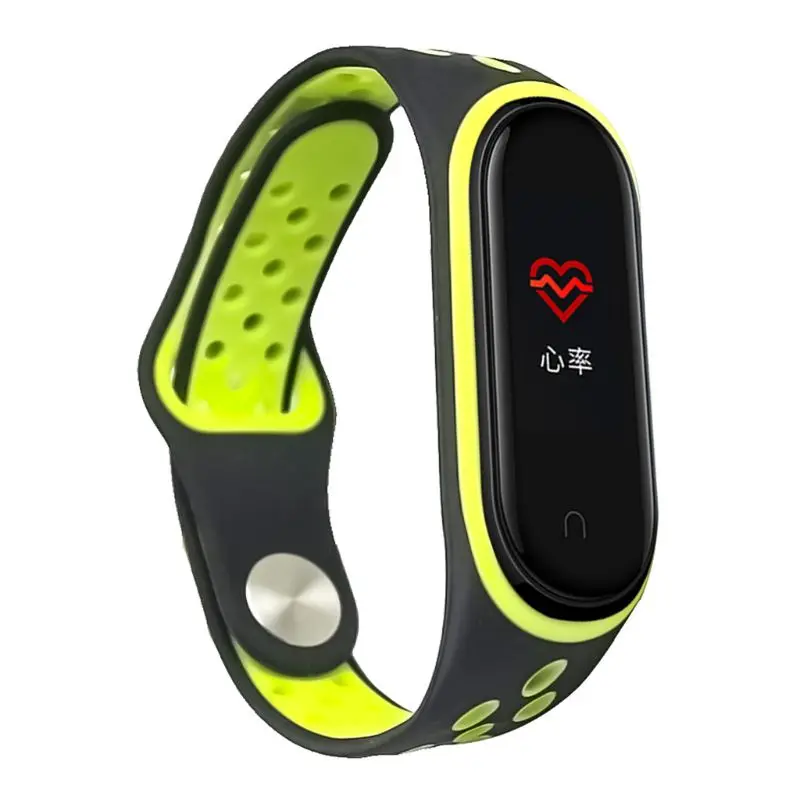Watch Band For Xiaomi Mi Band 4 3 Smart Wristband Soft Two-color Silicone Wristband Replacement Watch Band Strap