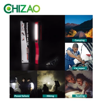 

CHIZAO COB Working Flashlight with Magnet Outdoor Multi function Portable Light Mini LED Working Inspection light AAA Battery