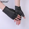 WarBLade-guantes sin dedos de cuero suave para mujer, manopla de mitad de dedo, transpirables, para fiesta de baile y espectáculo ► Foto 1/6