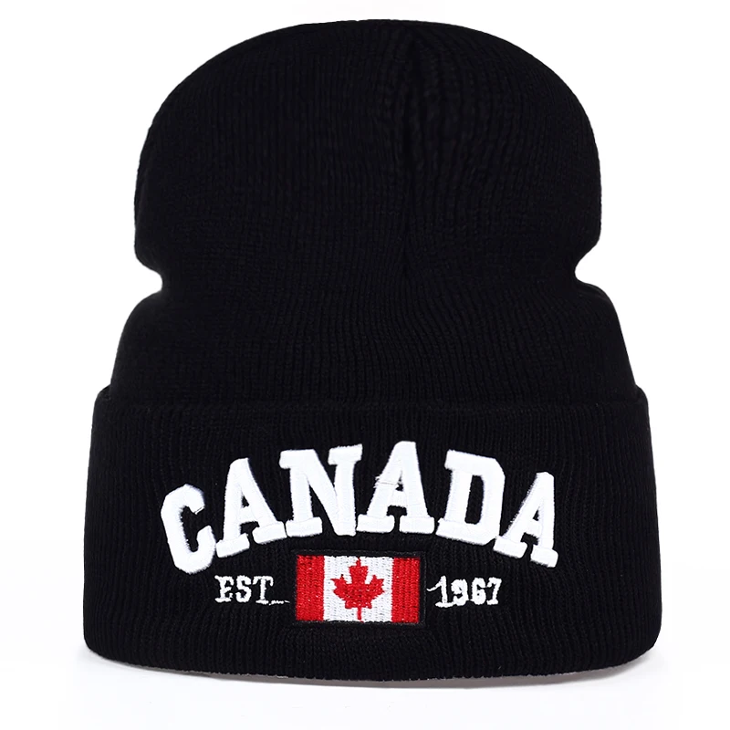 TUNICA, новинка, Осень-зима, вязаные шапки для мужчин и женщин, канадские буквы, вышивка, хлопковые шапки, Осенняя шапка, повседневная шапка для мальчиков, мужские шапки