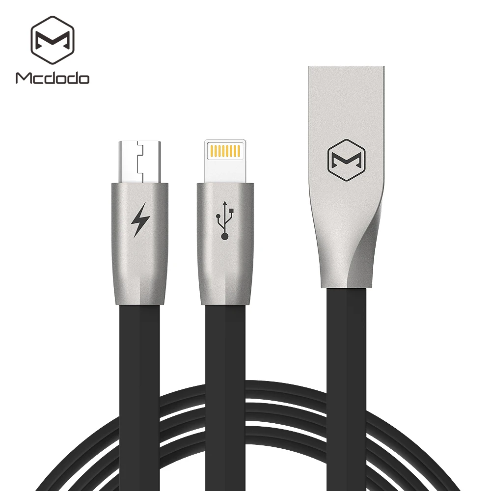 

Mcdodo 2 in 1 Lightning to USB Cable for iPhone 7 Plus Fast Charging Micro USB Cable for Samsung Xiaomi Data Cable for iPhone 5s