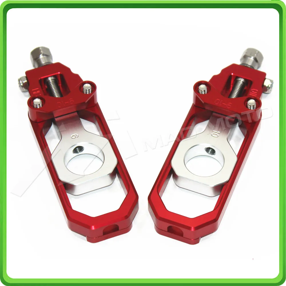 Motorcycle Chain Tensioner Adjuster fit for HONDA CBR 1000 RR CBR1000RR 2008 2009 2010 2011 2012 2013 2014 2015 2016 Red&Silver (4)
