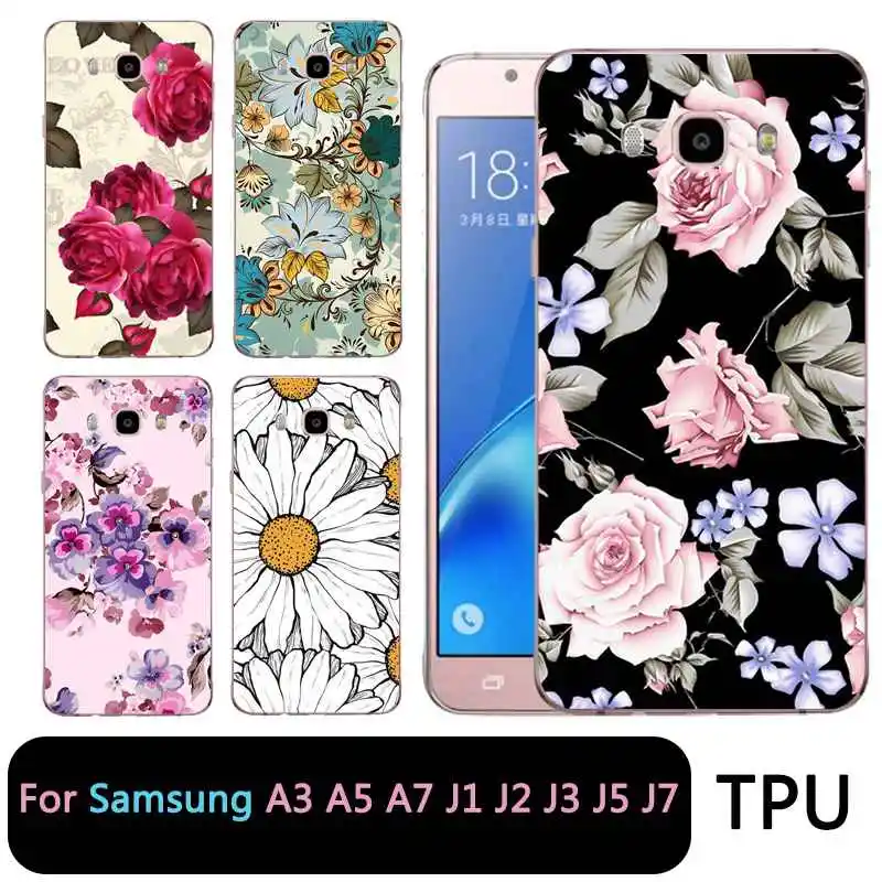 QMSWEI Soft Tpu Clear Phone Case For Samsung Galaxy A3 A5 2016 2017 prime J1 J2 J3 J5 J7 Flora Flower Back Cover Free shipping |
