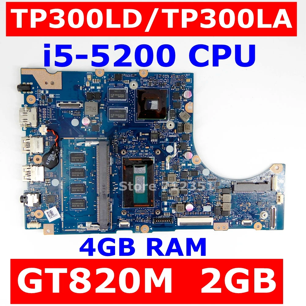 TP300LD материнская плата i5-5200 процессор GT820M 2 ГБ 4 ГБ ОЗУ для ASUS TP300L TP300LD TP300LJ Q302L Q302LA ноутбук материнская плата Тест ОК