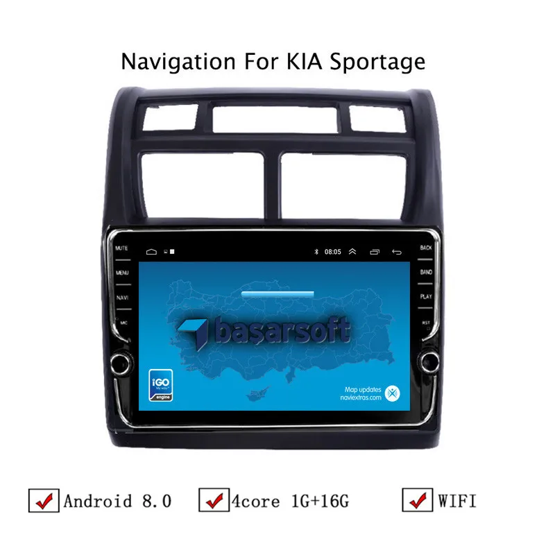 

9" Android 8.1 Car GPS Navigation For Kia Sportage 2007 2008 2009 2010 2011-2013 Car Radio Stereo Head Unit ,Top Car Accessories