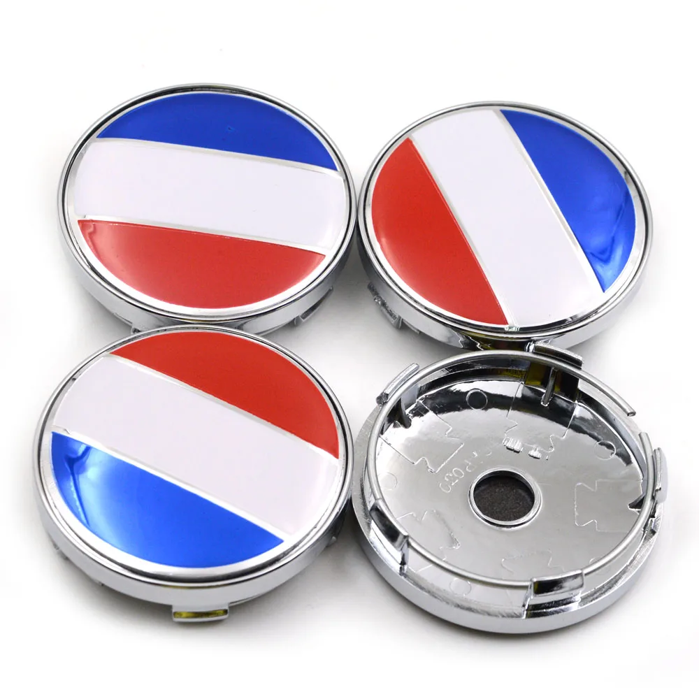 

Gzhengtong 4pcs/set 60mm France Flag Logo Car Steering Tyre Wheel Center Hub Cap Rim Covers Caps Emblem Badge Decal