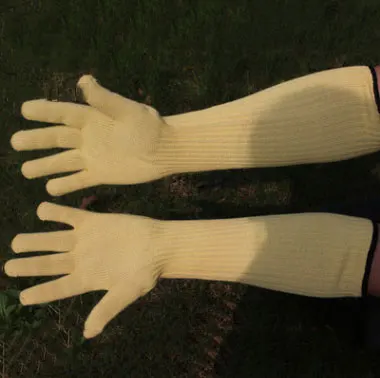 Обрезка инструменты Urijk устойчива к порезам с длинными рукавами перчатки кевлар укрепляет высокое Температура перчатки защитные