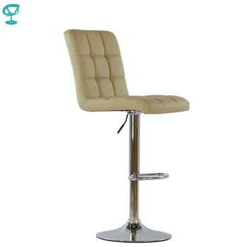 

94790 Barneo N-48 Leather Kitchen Breakfast Bar Stool Swivel Bar Chair beige color free shipping in Russia
