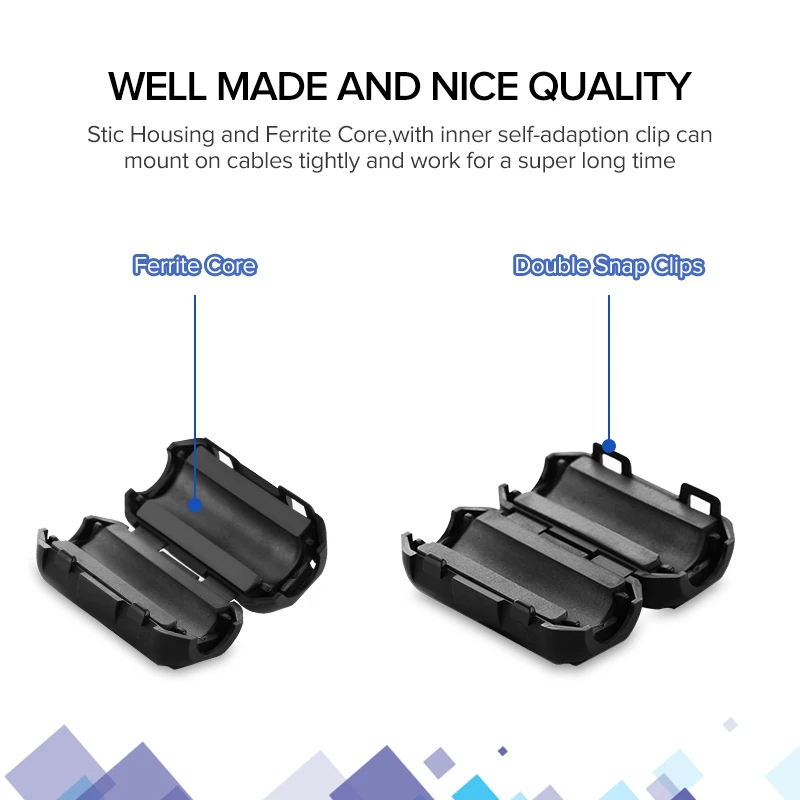 Ugreen Clip-on Ferrite Filter Ring Core for Digital Cables RFI EMI Noise Suppressor Active Components Filters Cable Protector