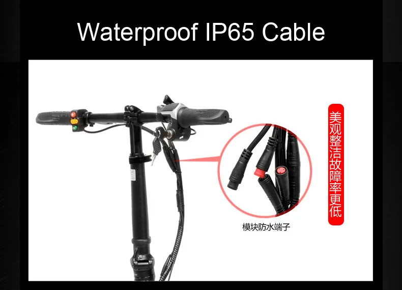 Top A6 Mini Folding Electric Bicycle, 350 W, 36 V /8.7a, 14 Inch E Bike, Disc, Removable Battery, Magnesium Alloy Velg 15
