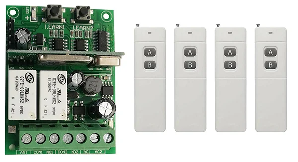 

3000M Long Range Individual learning code DC9V 12V 24V 10A 2CH RF Wireless Remote Control Switch System Transmitter+Receiver