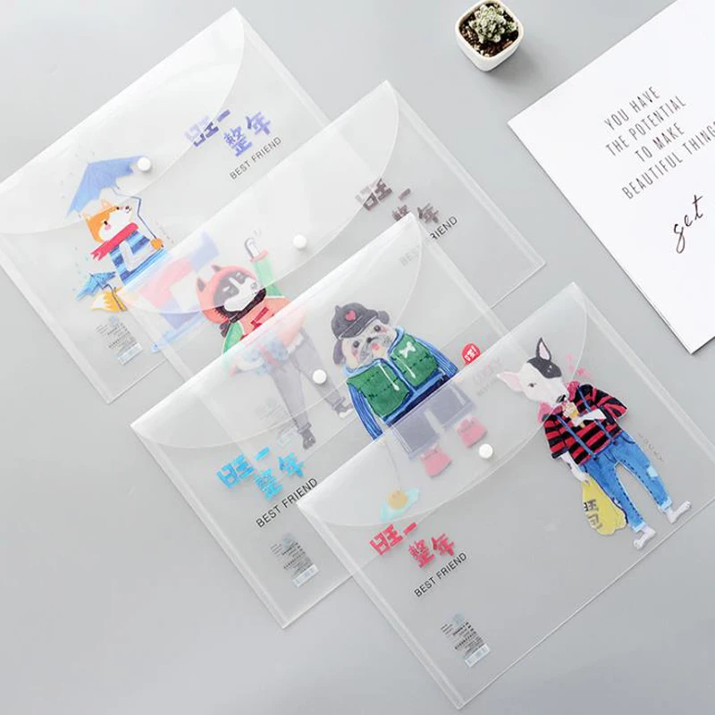 

1 Pcs Animals Rain Forest Deer A4 Paper Filing Products Document Bag Button Folder Papelaria Office Accessories School Supplies