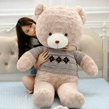 big plush round eyes gray sweater teddy bear toy huge bear doll gift about 160cm