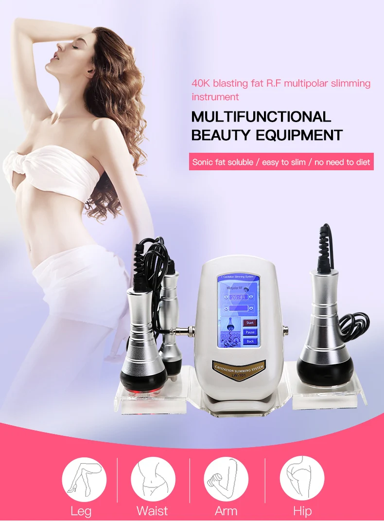 40K Cavitation+Multipolar RF Vacuum Ultrasonic Slimming Machine lw-101