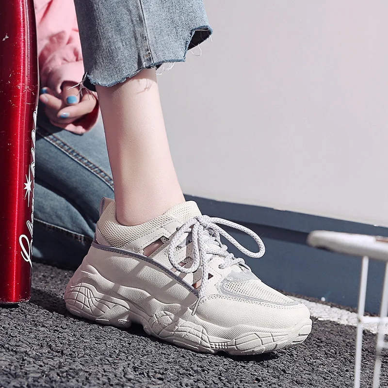 

Summer Ulzzang Shoes Women Fashion Casual Shoes For Ladies Chunky Sneaker Pink Platform Vintage Wild Shoes British Sport Sandals