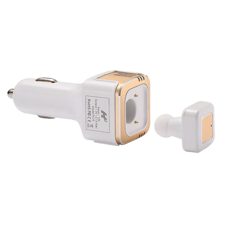 AOSHIKE 2 в 1 Dual USB 3.1A автомобиля Зарядное устройство адаптер с Bluetooth наушники гарнитуры в ухе наушники Hands Free Mic ответ вызов