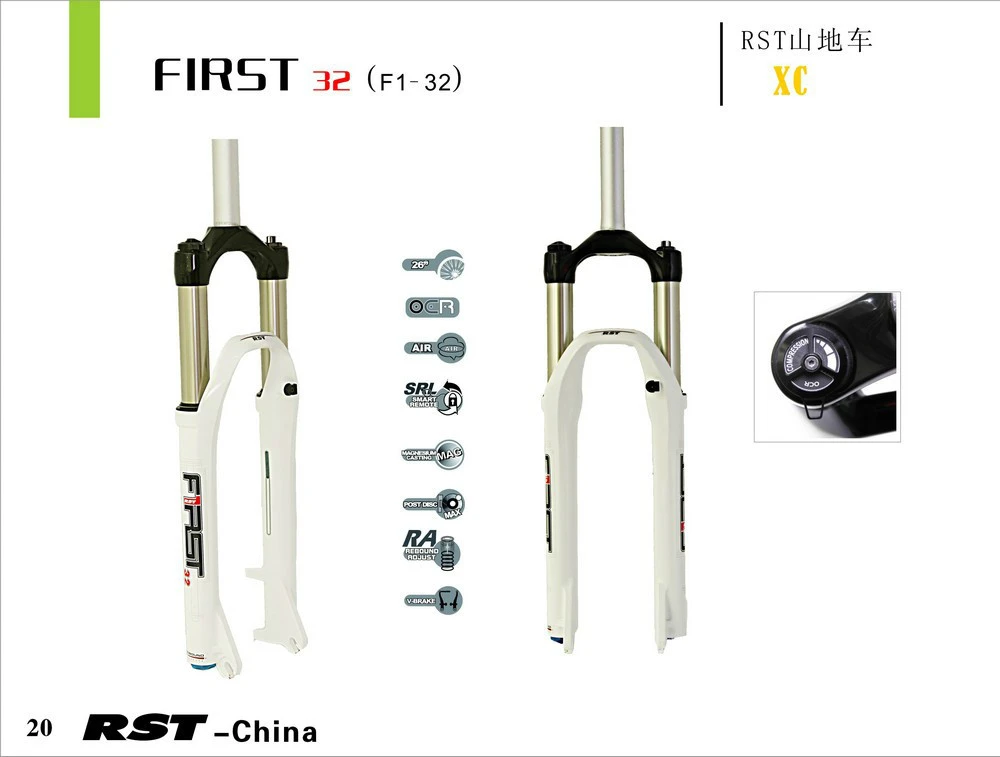 RST FIRST 32 Suspension Air Fork Turn Lockout Oil and Gas Fork 100mm