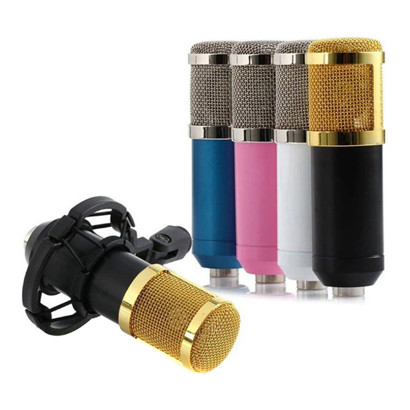 

Professional Condenser Microphone Studio Audio Pickup Recording MIC Kit with Shockmount EM88
